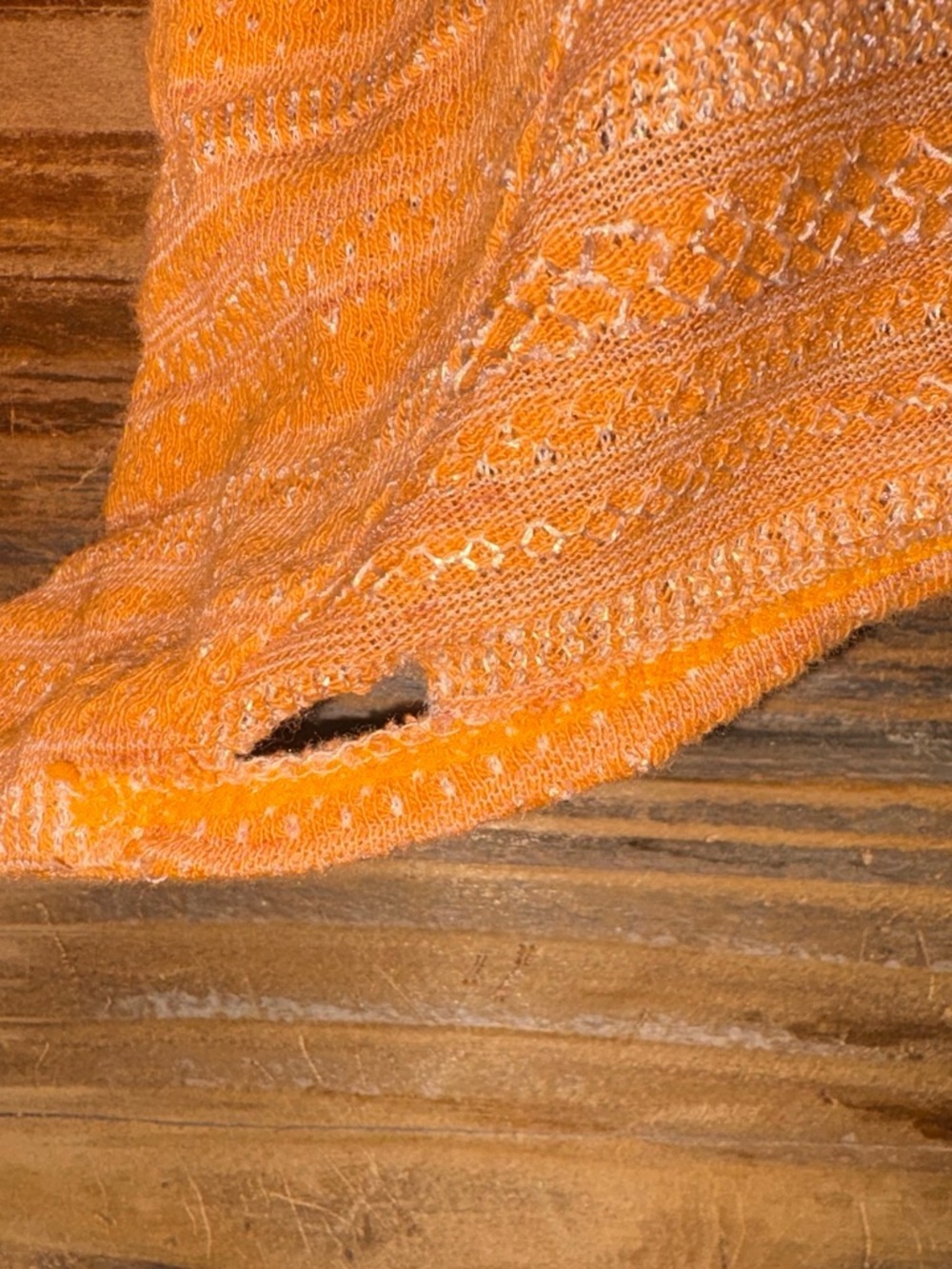 Free People Striped Orange Wrap Crop Top with Ruffle V-Neck - Picture 6 of 6